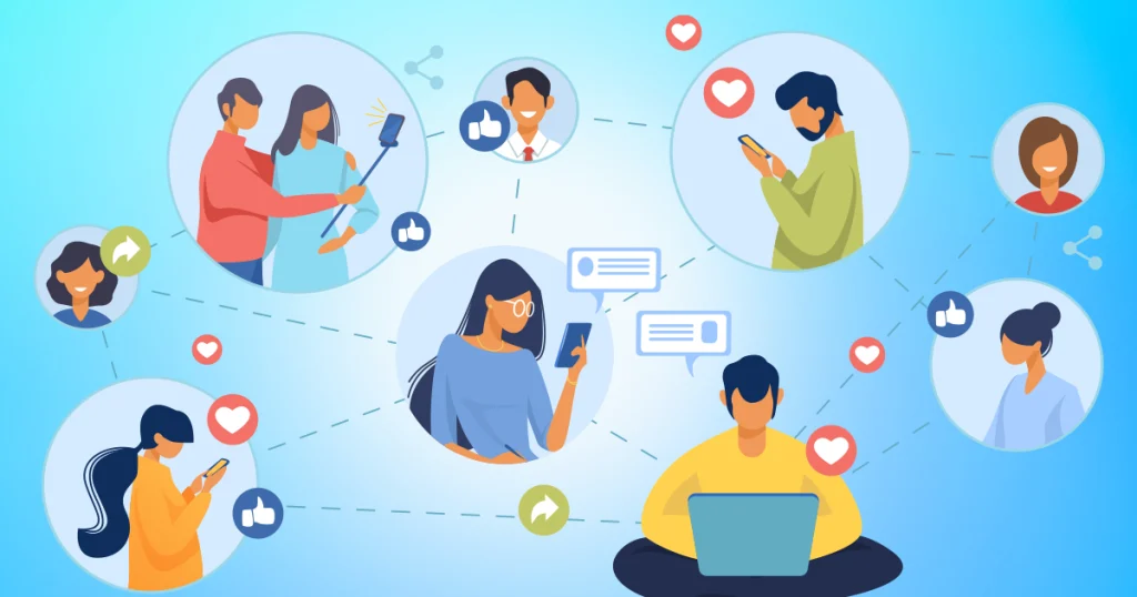 connection of social media groups and communities