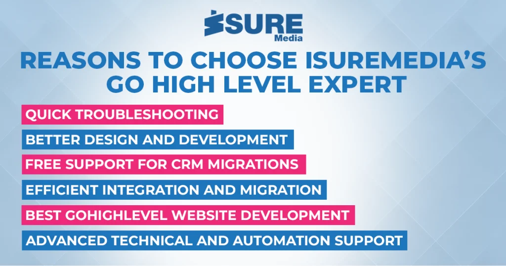 reason to choose isuremedia ghl experts flow chart